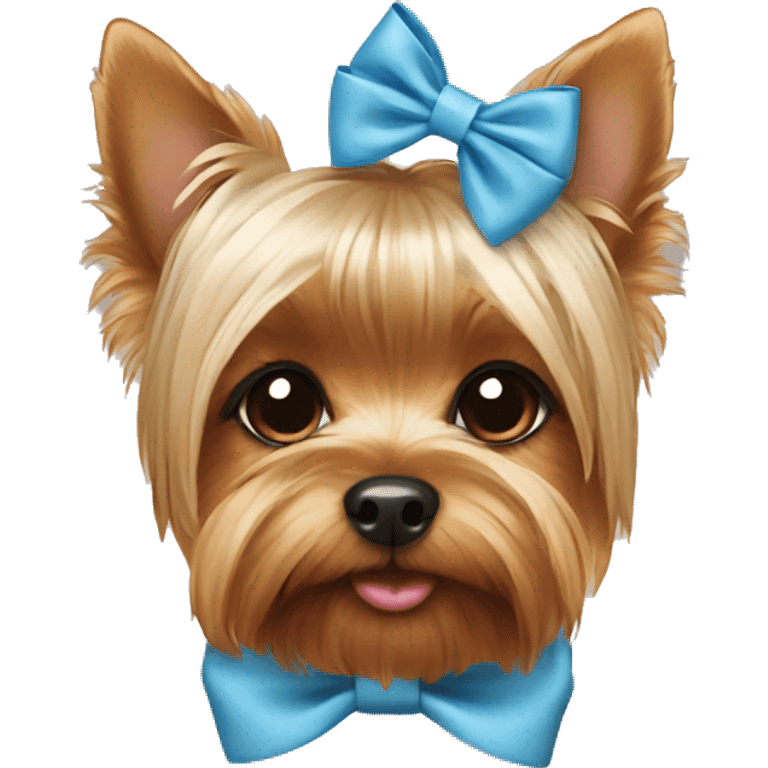 yorkie wearing a bow emoji