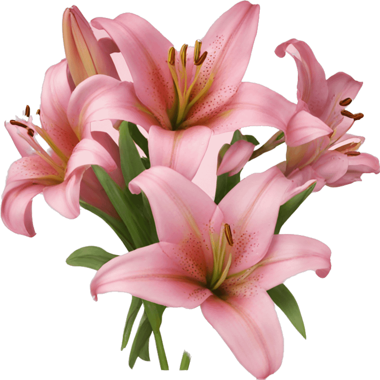 Bouquet pink of lilies emoji