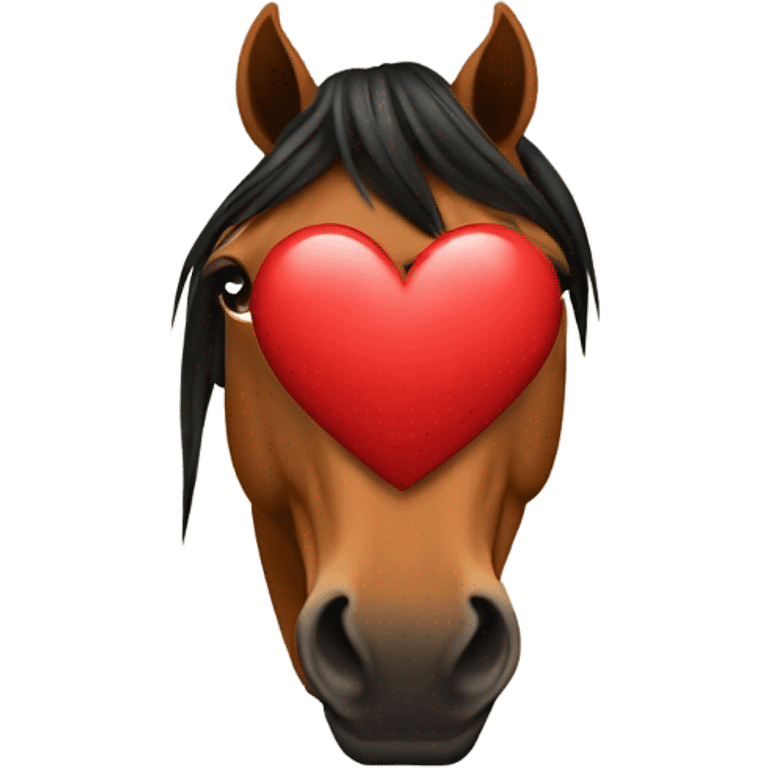 Heart with horse in the middle emoji