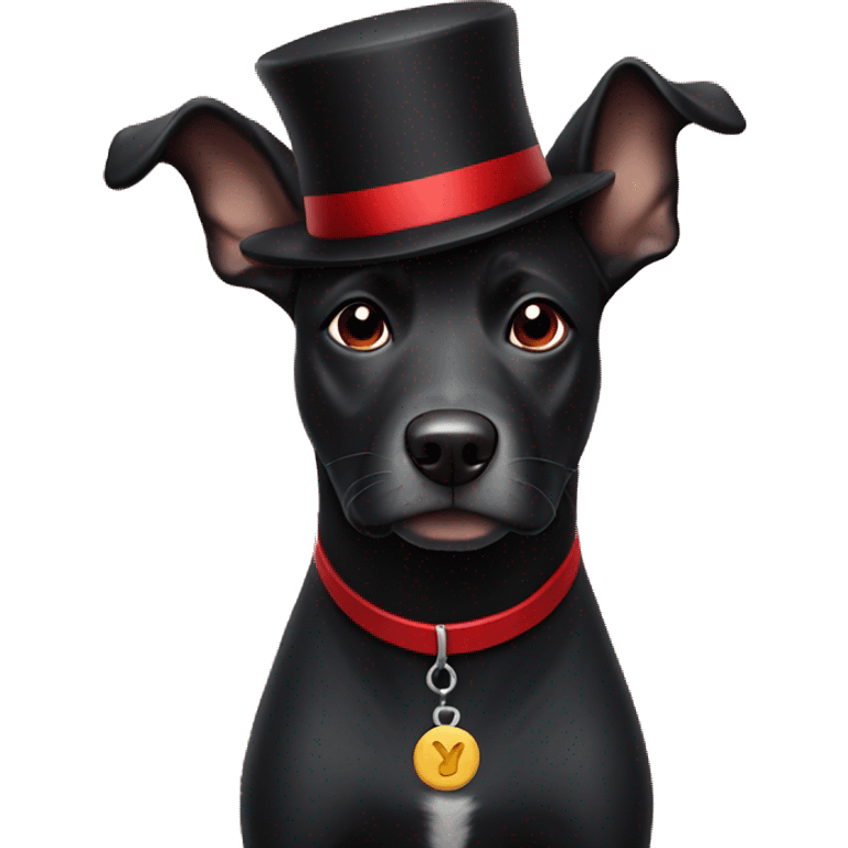 Black dog with red hat saying yes emoji