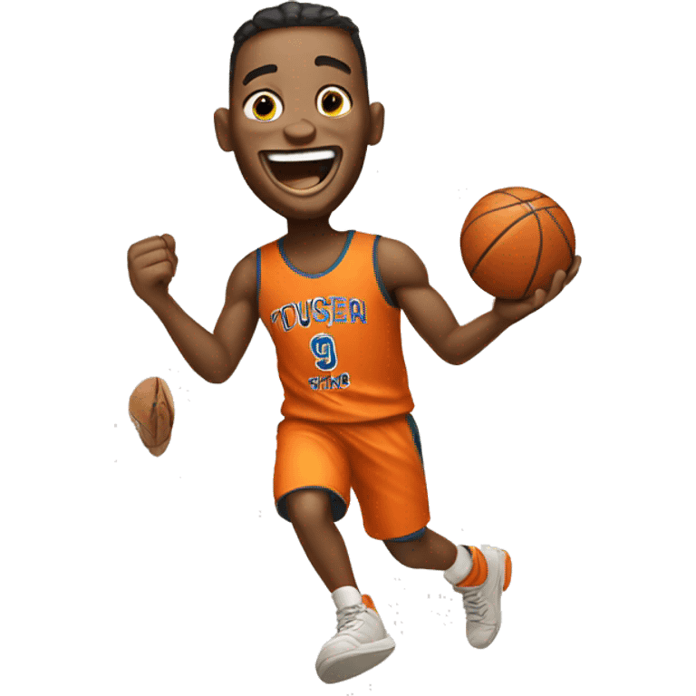 Laughing basketball player emoji