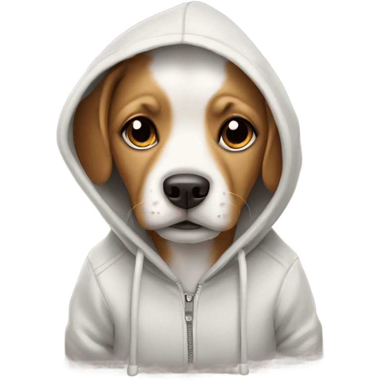 Cute dog wearing a hoodie  emoji