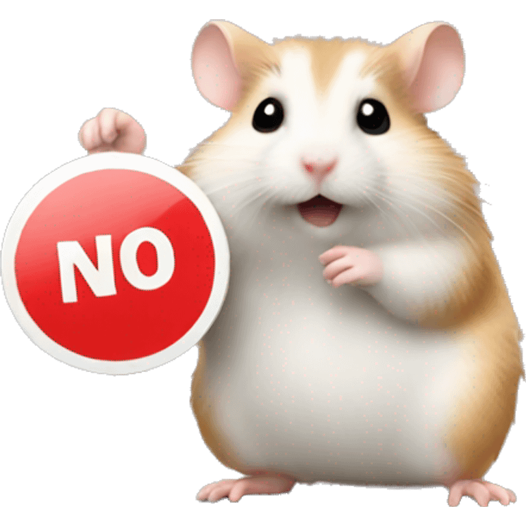 hamster holding a 'no entry' sign emoji