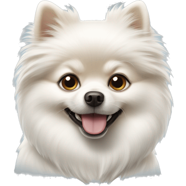 White pomeranian dog  emoji