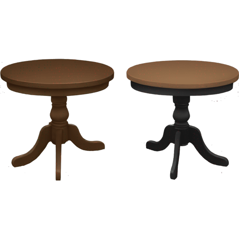 2 tables, 1 black and another brown emoji