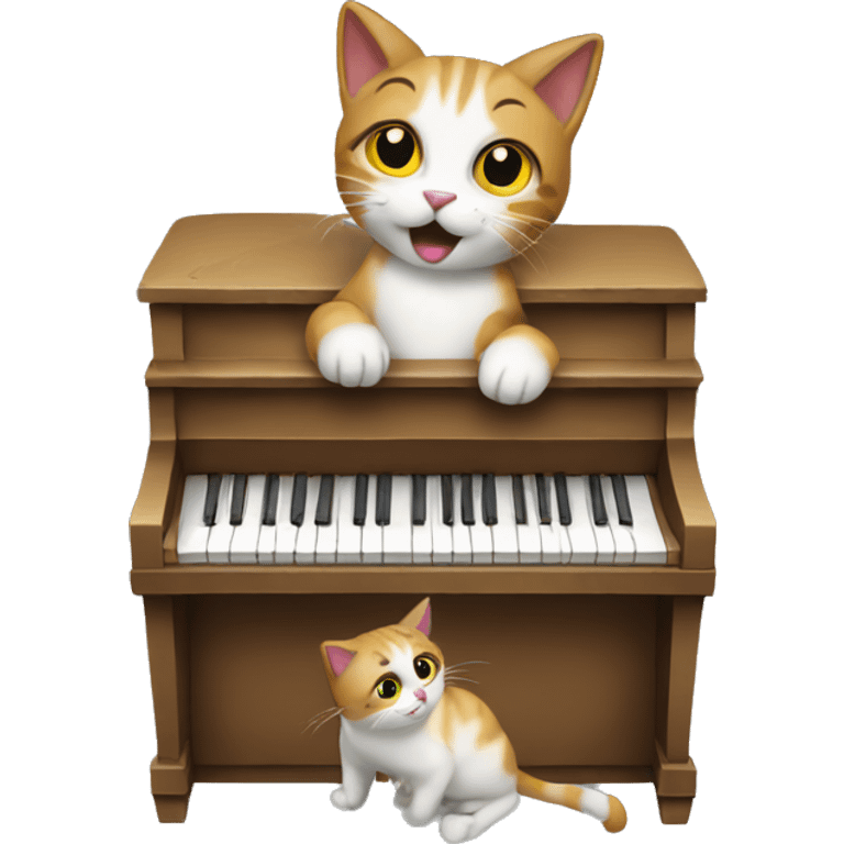 Cat play piano emoji