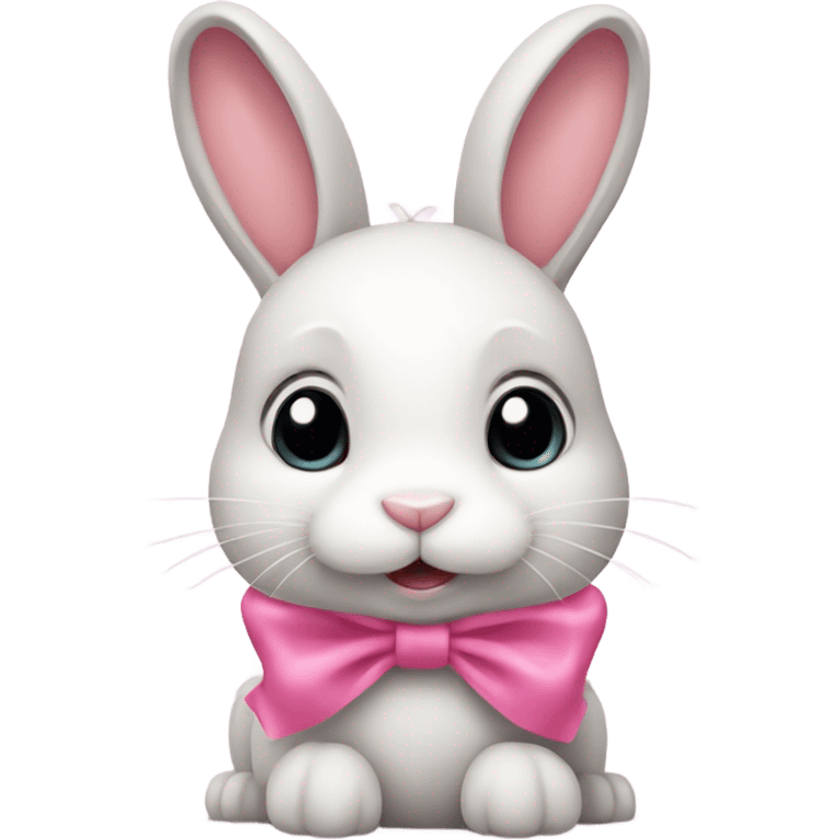 bunny with pink bow emoji