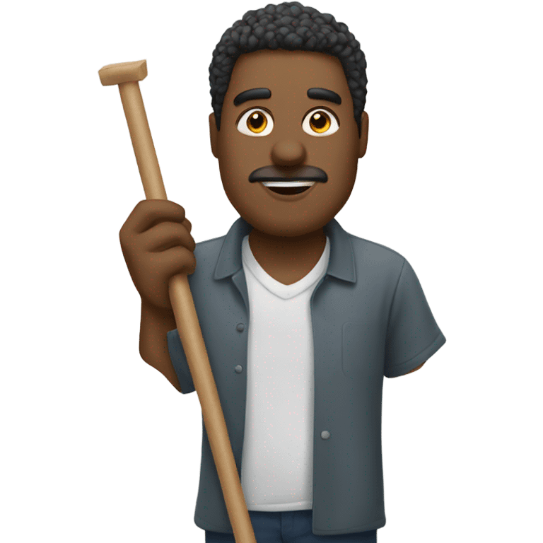 man holding placard on stick emoji