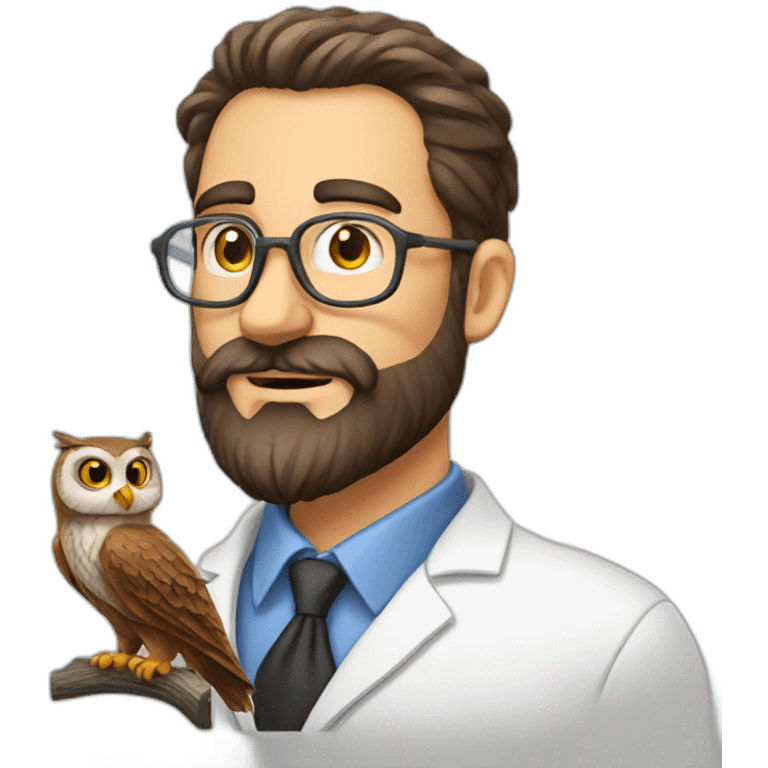 Beard-scientist-with-owl emoji