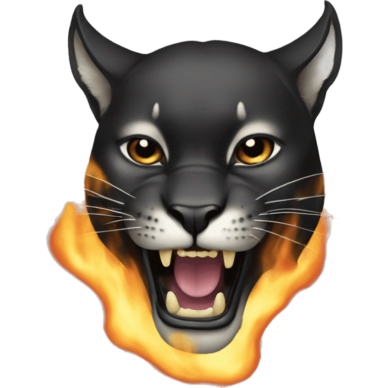 Black burning Puma emoji