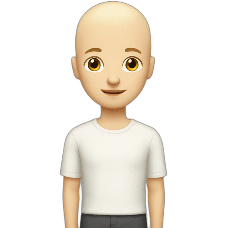 Bald boy looks 13.  Blond.  Hair half bald emoji