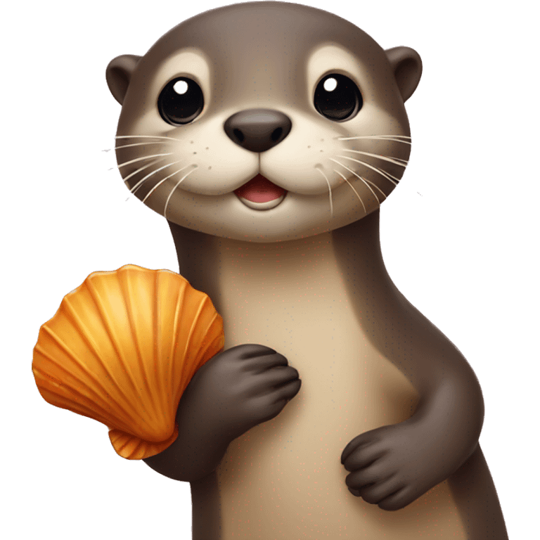 Otter with seashell emoji