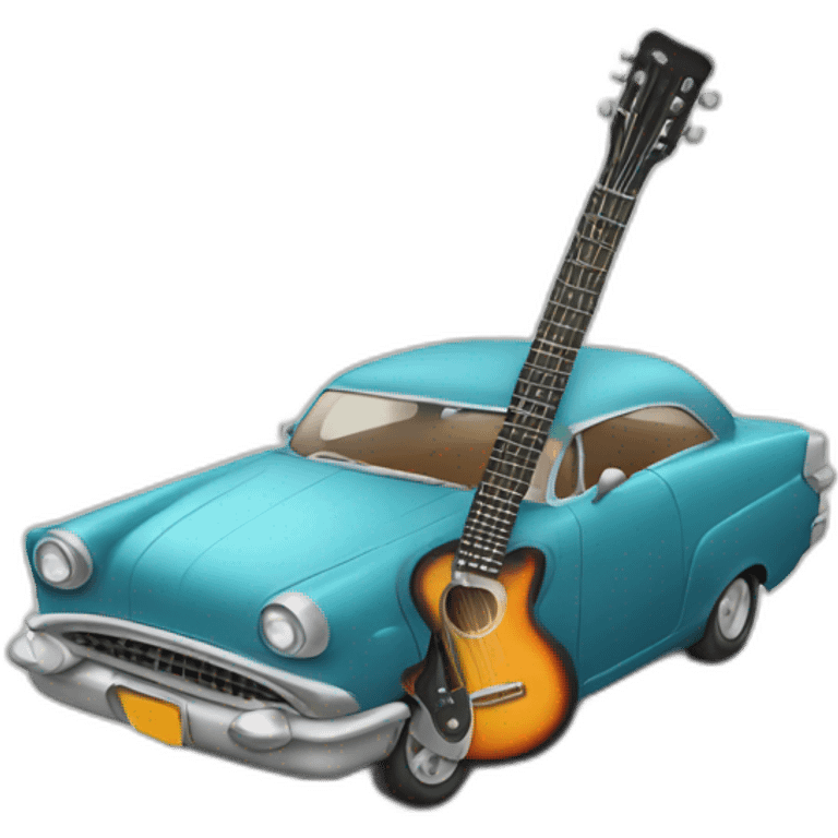 Car with a guitar emoji