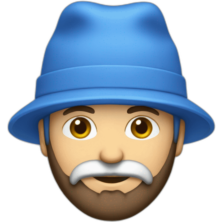 homme blanc avec barbe naissante et un bonnet bleu emoji