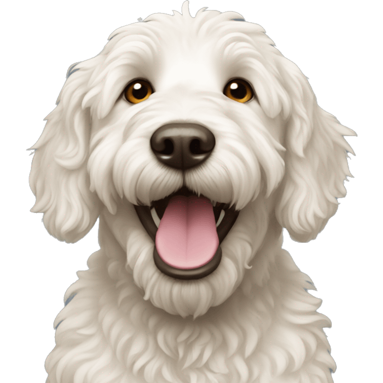 happy white labradoodle emoji