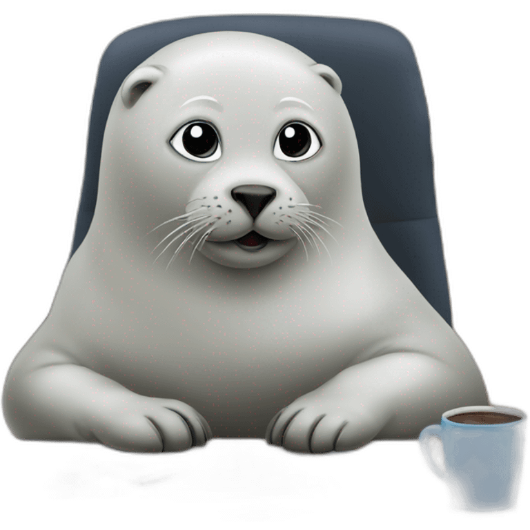 seal working on an office emoji