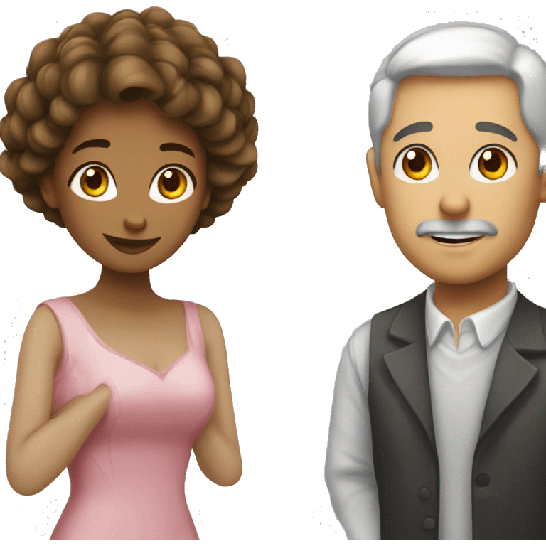 une belle femme embrassant un homme emoji