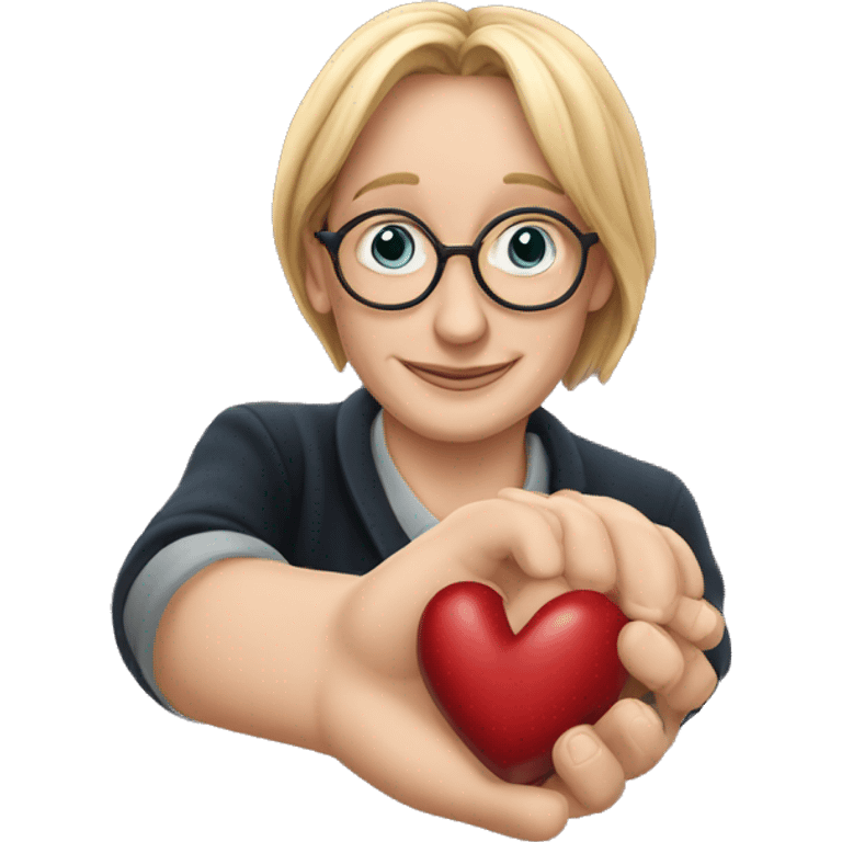 JK Rowling a heart in his hand emoji