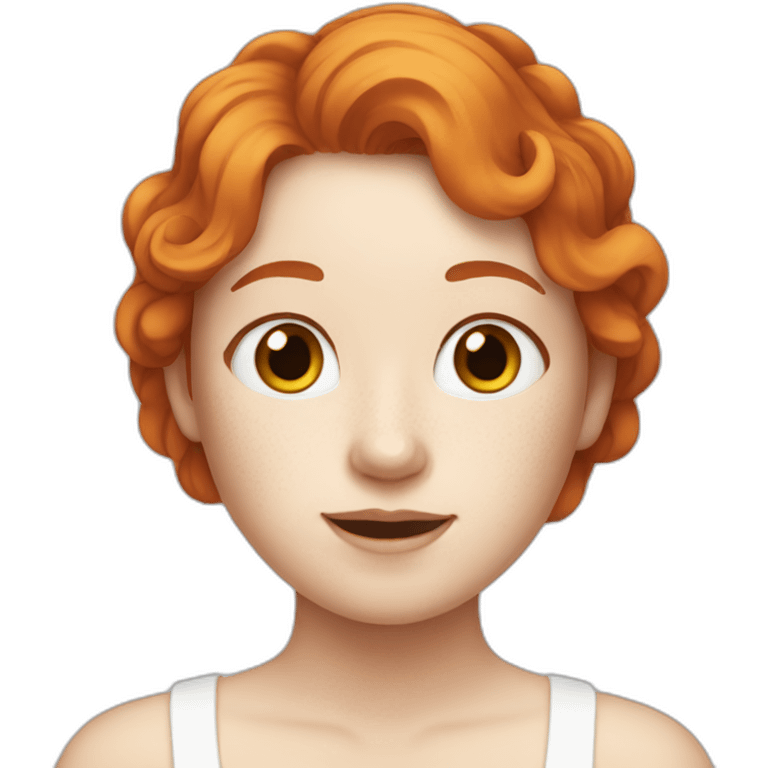 girl with ginger hair and a pale white face and freckles emoji