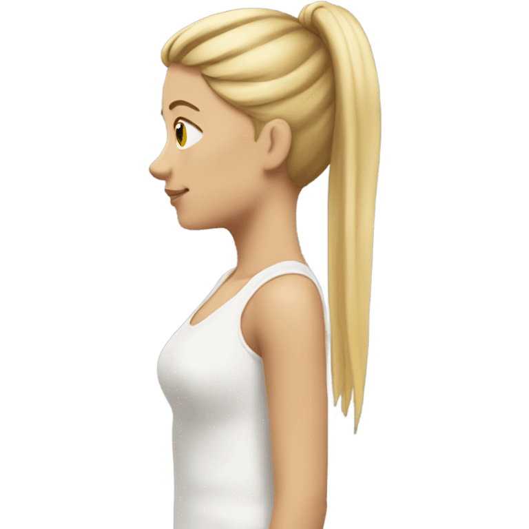 Blonde girl side profile ponytail emoji