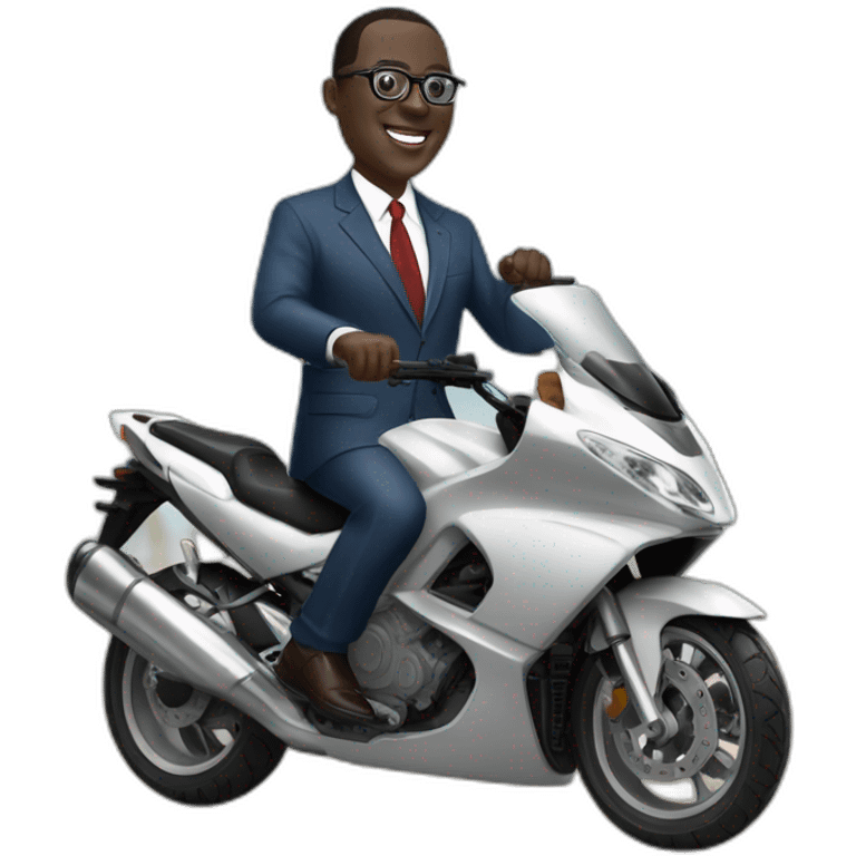 macky sall conduisant une moto emoji