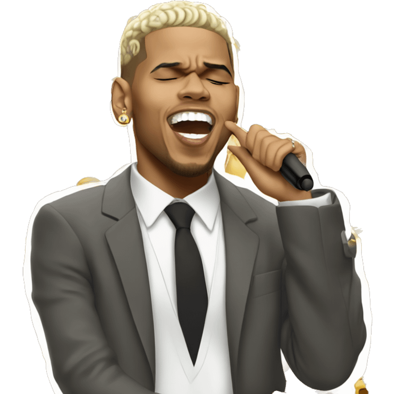 Chris brown singing emoji