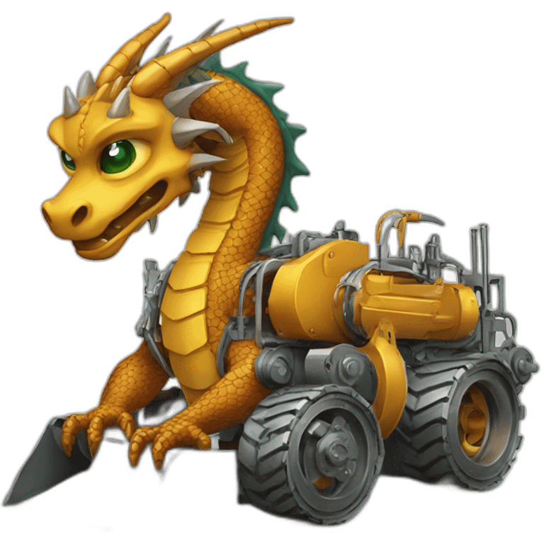 Dragon  Engineering machine  Draw a dragon by an engineering machine emoji