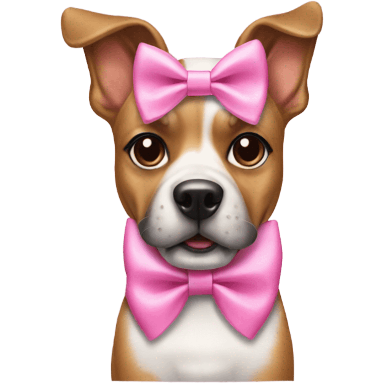 dog with a pick bow and nails  emoji