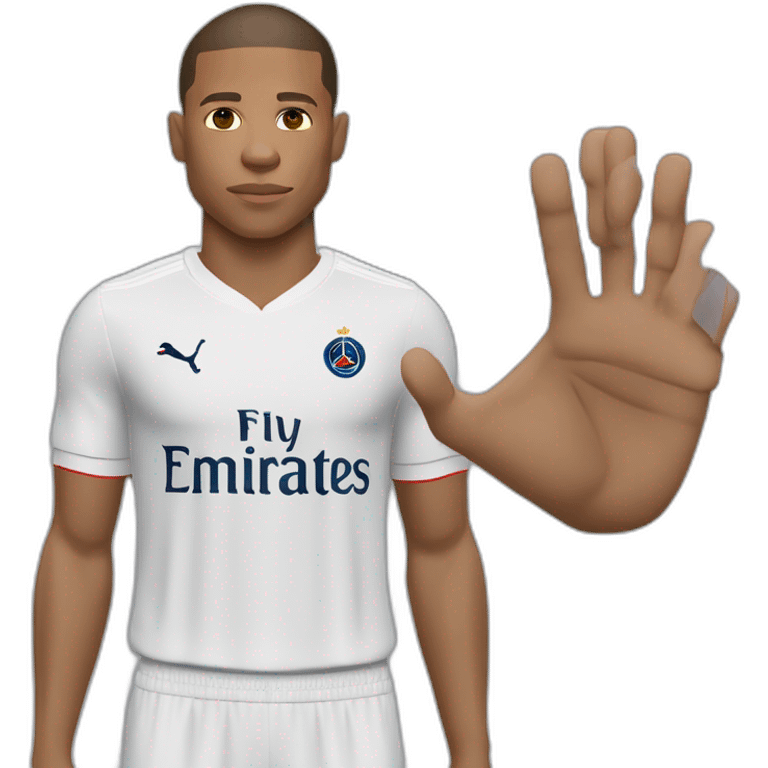 Kilian mbappe fait un carré avec ces doigts emoji