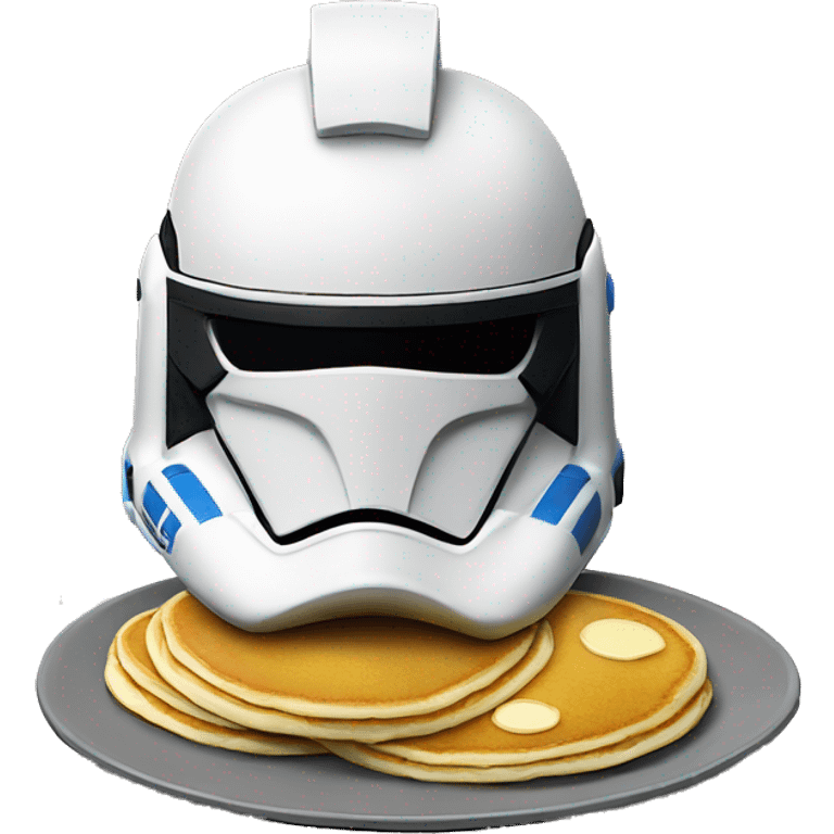 Star Wars clone trooper helmet phase 2 with pancakes on it emoji