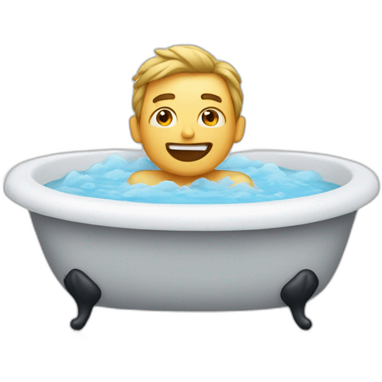 Man taking a bath in a bathtub emoji