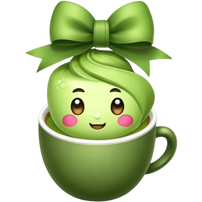 matcha with bow emoji