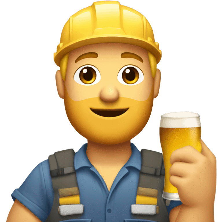 A construction worker with blond hair holding a duck in his one arm and a beer in the other arm  emoji