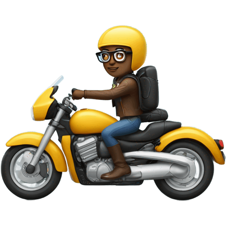 Nerd riding a motorcycle  emoji