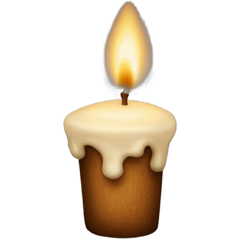 A candle in a half wallnut shell christmas tradition emoji