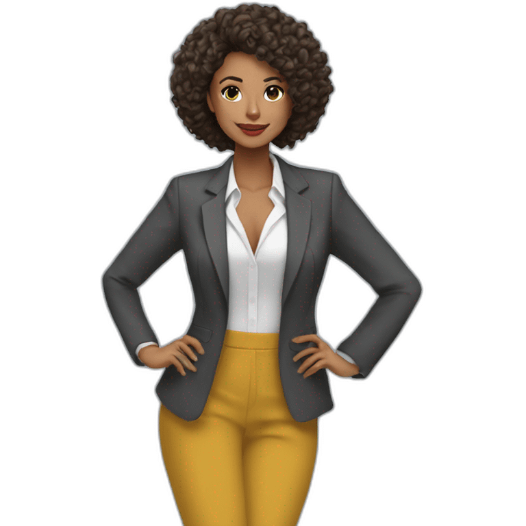 Syntia Mujer cabello largo mestiza emprendedora con blazer emoji