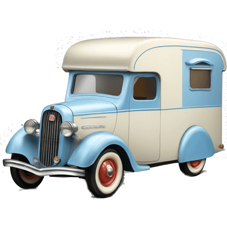 hot rod ice cream caravan,1935 fiat trailer,pearl blue  emoji