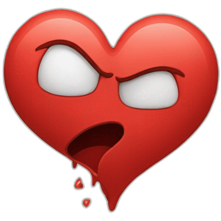 a heart broken in half after a break-up emoji