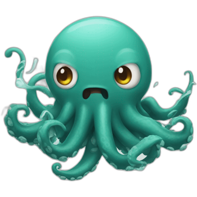 cute kraken raging emoji