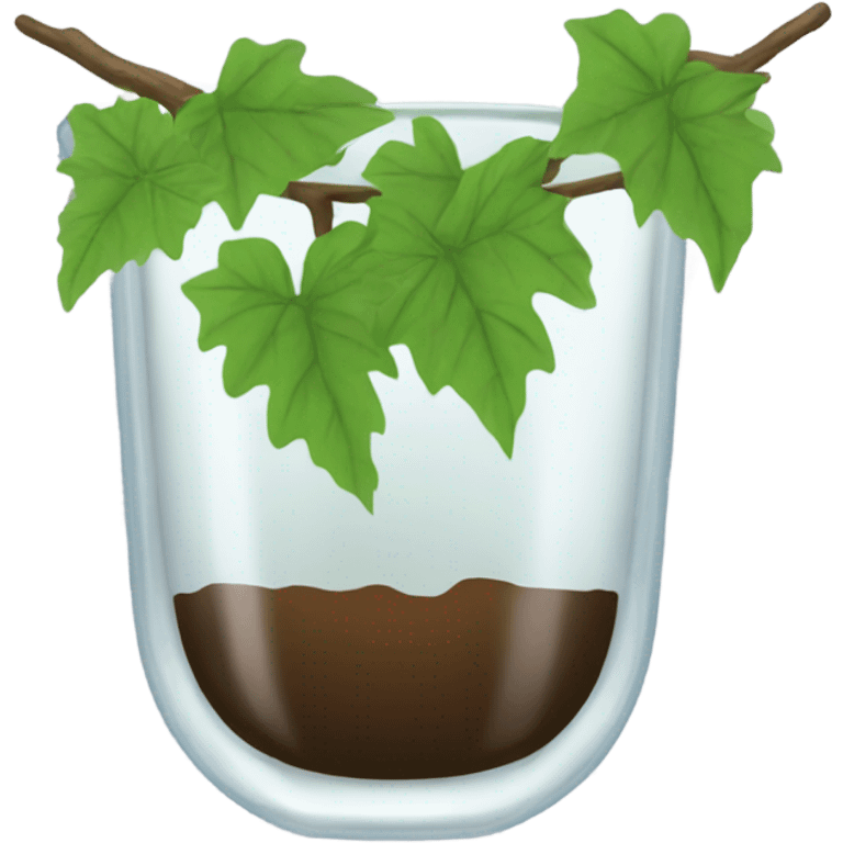 Glass cup with vine emoji