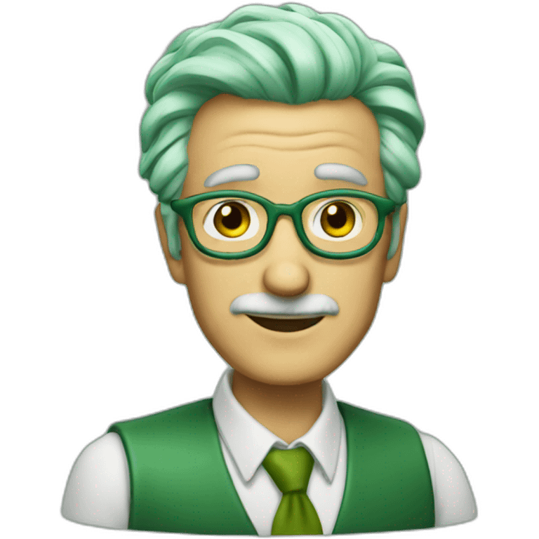 50 years professor with green hair emoji