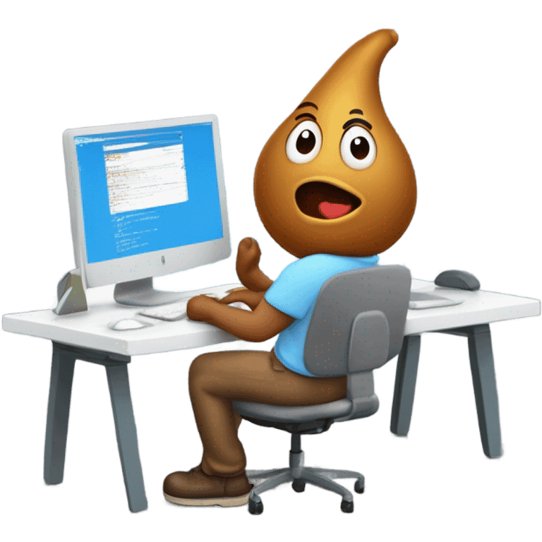 poop headed coder emoji