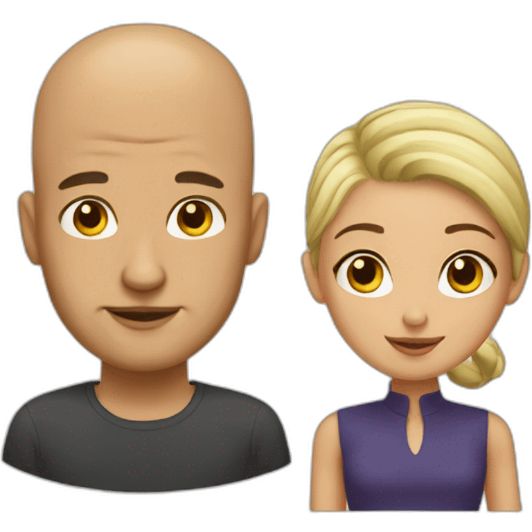 a bald guy with a girl emoji