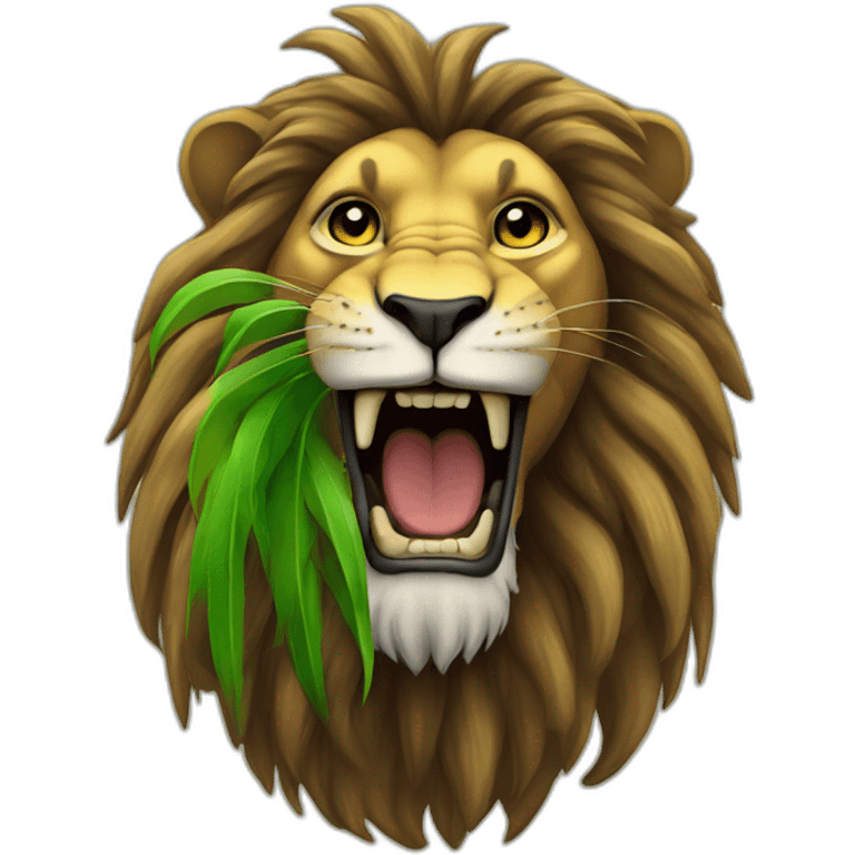 rasta lion with claw giving like emoji