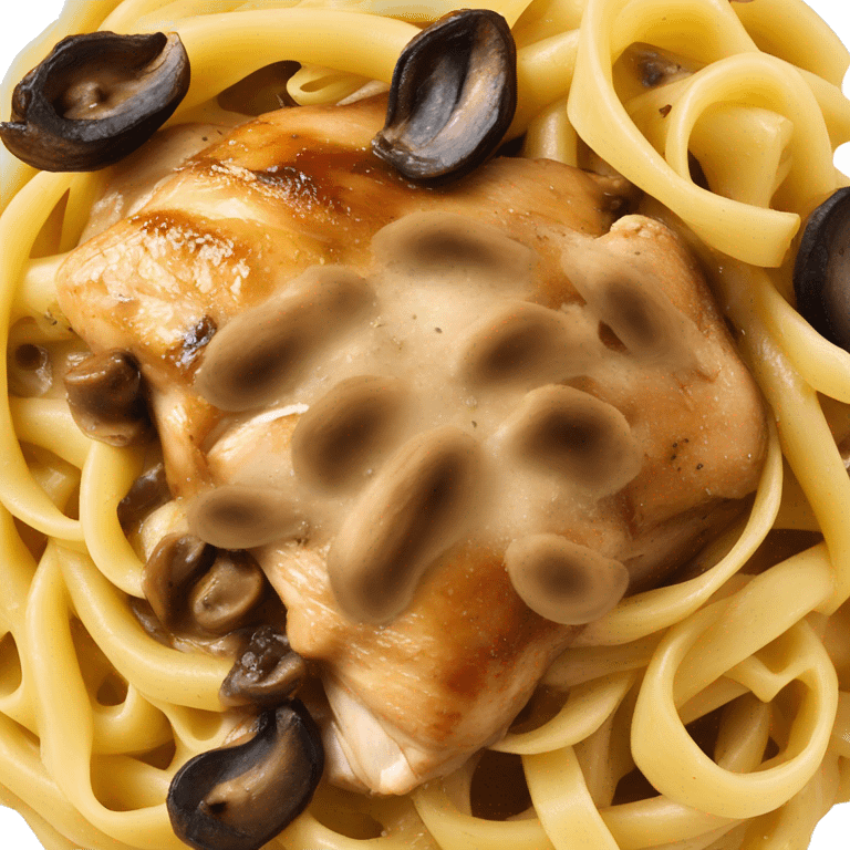 chicken marsala over pasta with mushrooms emoji