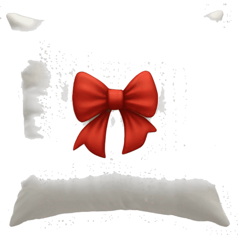 Aesthetic white pillow with a red bow emoji