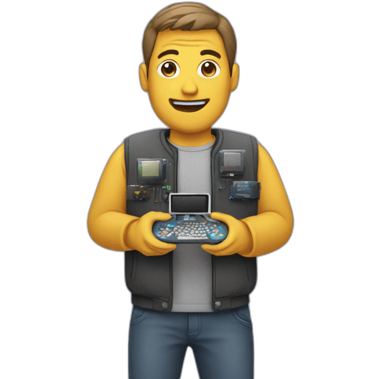 Man with electronics emoji