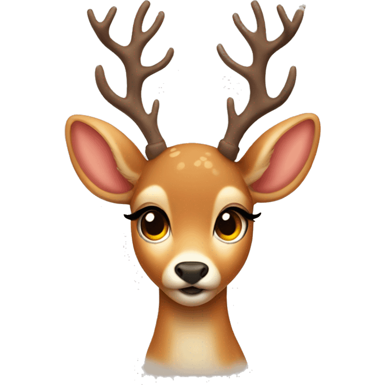 cute deer with eyelashes emoji