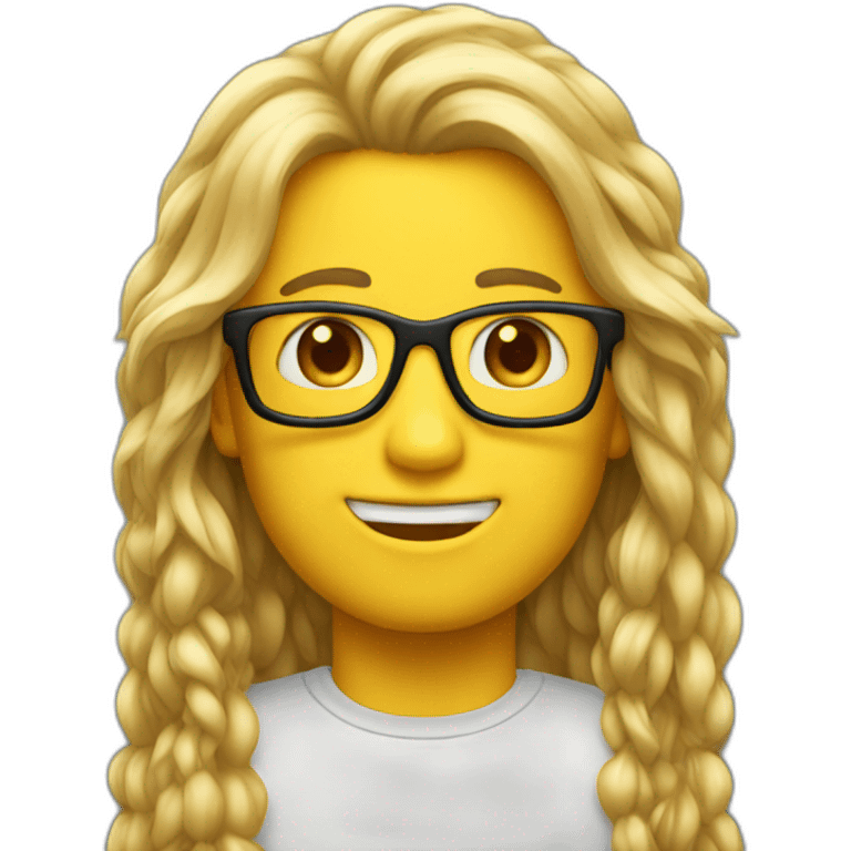 Long hair nerd emoji