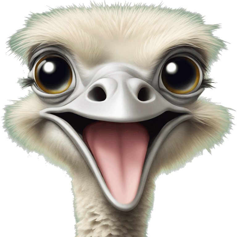 ostrich smiling just head emoji